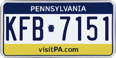 PA license plate KFB7151