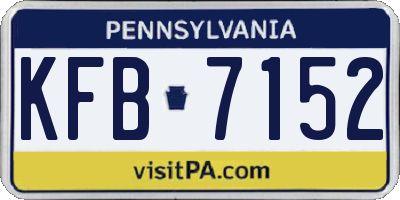 PA license plate KFB7152