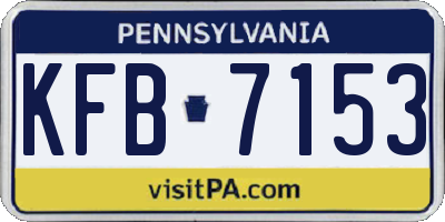 PA license plate KFB7153