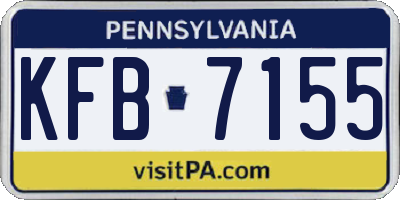 PA license plate KFB7155