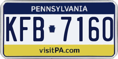 PA license plate KFB7160