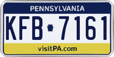 PA license plate KFB7161