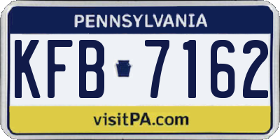 PA license plate KFB7162