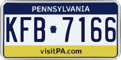PA license plate KFB7166