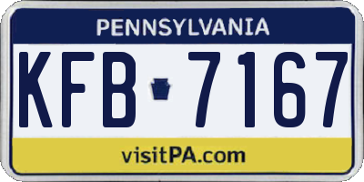 PA license plate KFB7167