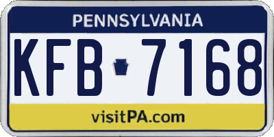 PA license plate KFB7168