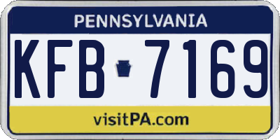 PA license plate KFB7169