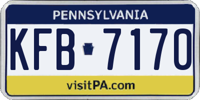 PA license plate KFB7170