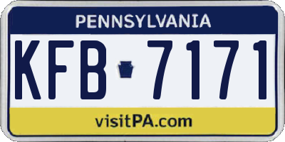 PA license plate KFB7171