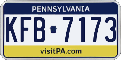 PA license plate KFB7173