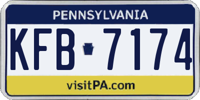 PA license plate KFB7174
