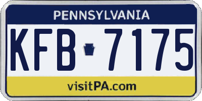 PA license plate KFB7175