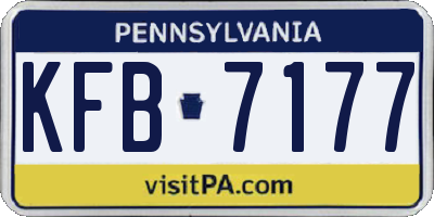 PA license plate KFB7177