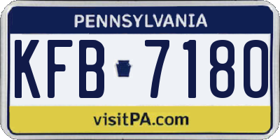 PA license plate KFB7180