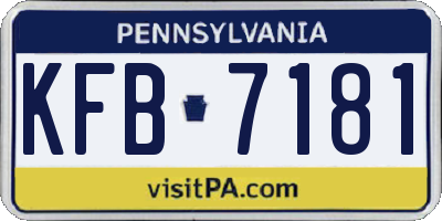 PA license plate KFB7181
