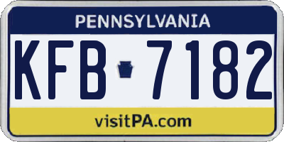 PA license plate KFB7182