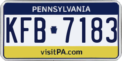 PA license plate KFB7183