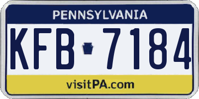 PA license plate KFB7184