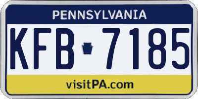 PA license plate KFB7185
