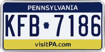 PA license plate KFB7186