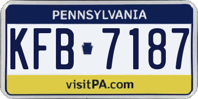 PA license plate KFB7187