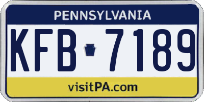 PA license plate KFB7189