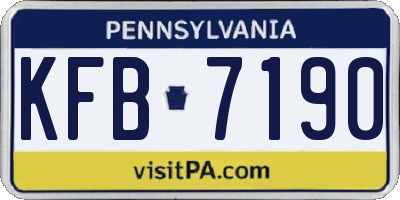 PA license plate KFB7190