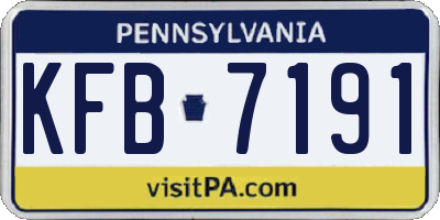 PA license plate KFB7191