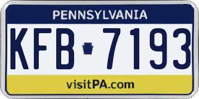 PA license plate KFB7193