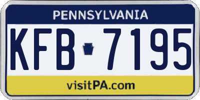 PA license plate KFB7195