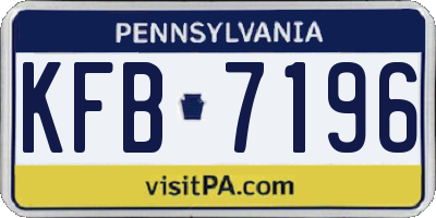 PA license plate KFB7196