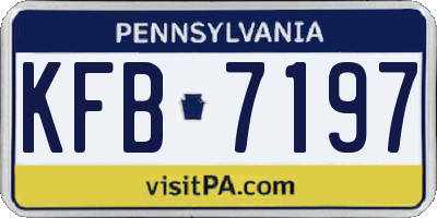 PA license plate KFB7197