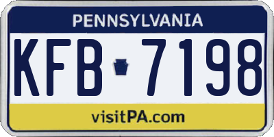 PA license plate KFB7198