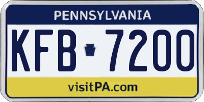 PA license plate KFB7200