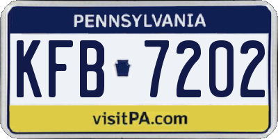 PA license plate KFB7202