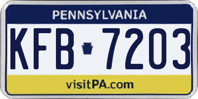 PA license plate KFB7203