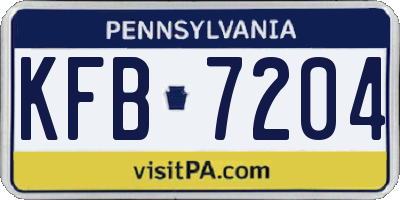 PA license plate KFB7204