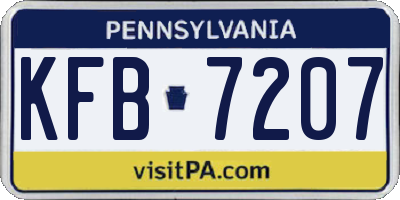 PA license plate KFB7207