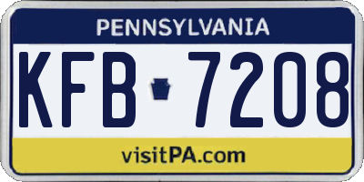 PA license plate KFB7208