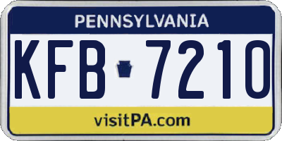 PA license plate KFB7210