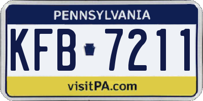 PA license plate KFB7211