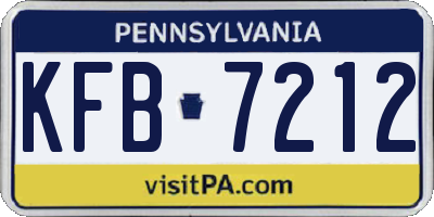 PA license plate KFB7212