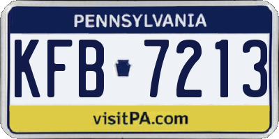 PA license plate KFB7213