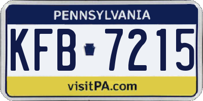 PA license plate KFB7215