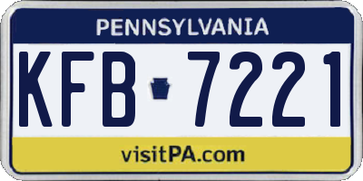 PA license plate KFB7221