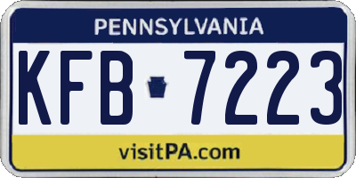 PA license plate KFB7223