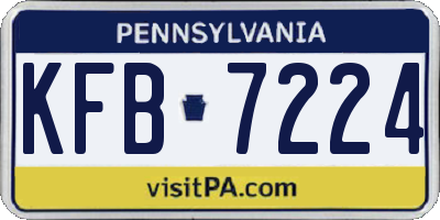 PA license plate KFB7224
