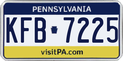 PA license plate KFB7225