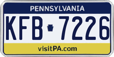 PA license plate KFB7226