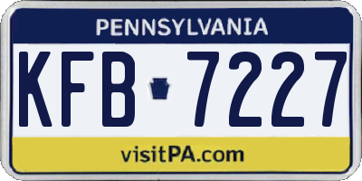PA license plate KFB7227